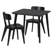 LISABO / LISABO Stoł i 2 стула, черный / черный, 88 см