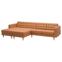 LANDSKRONA Sofa 4 местный с шезлонгом, Grann / Bomstad золотисто-коричневый / дерево