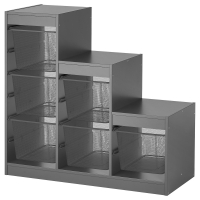 TROFAST IKEA 995.268.57 Стеллаж с ящиками 99x44x94 см серый/тёмно-серый