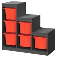 TROFAST IKEA 795.268.63 Стеллаж/контейнеры 99x44x94 см серый/оранжевый