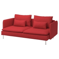 SODERHAMN Sofa 3-osobowa, Tonerud czerwony