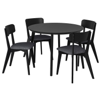 LISABO / LISABO Stół i 4 krzesła, czarny/Tallmyra czarny/szary, 105 cm