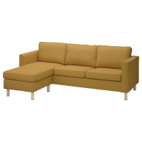 PARUP Sofa 3-osobowa z szezlongiem, Vissle miodowy brąz