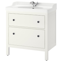 HEMNES / RUTSJON IKEA 295.376.42 Умывальник с ящиками/раковиной/смесителем 82x49x95 см белый