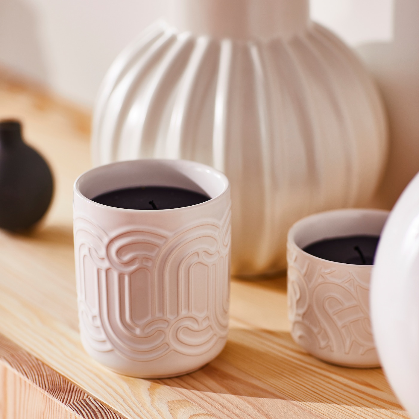 SOTRONN Świeca zapach/pojemnik ceramiczny, czerwone owoce jagodowe & wanilia/biały, 45 godz.