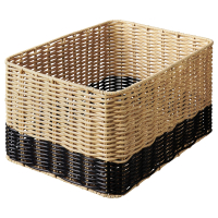 DJURTRANARE IKEA 305.638.14 Корзина 25x35x19 см техноротанг бежевая/черная
