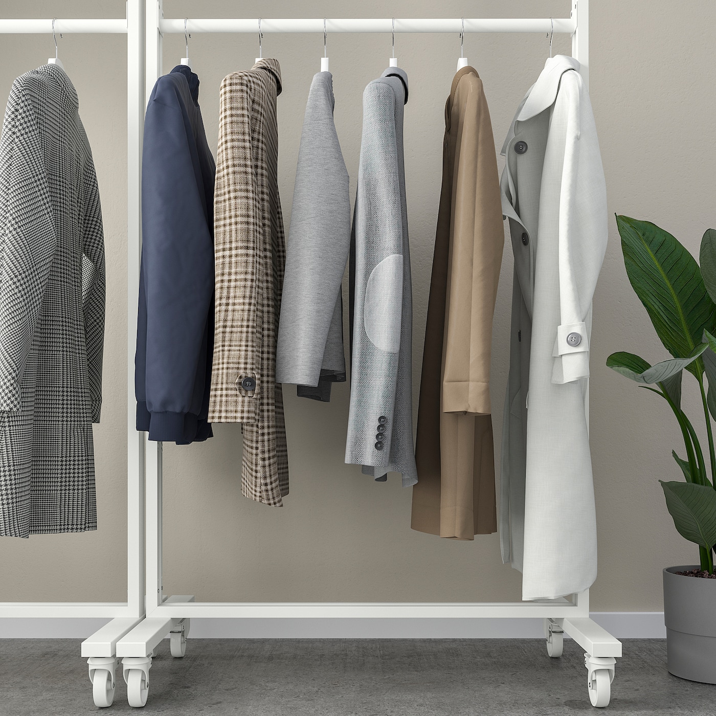 MITTZON Rama z kołk/wiesz na ubr/połka eksp, biały, 85x205 cm