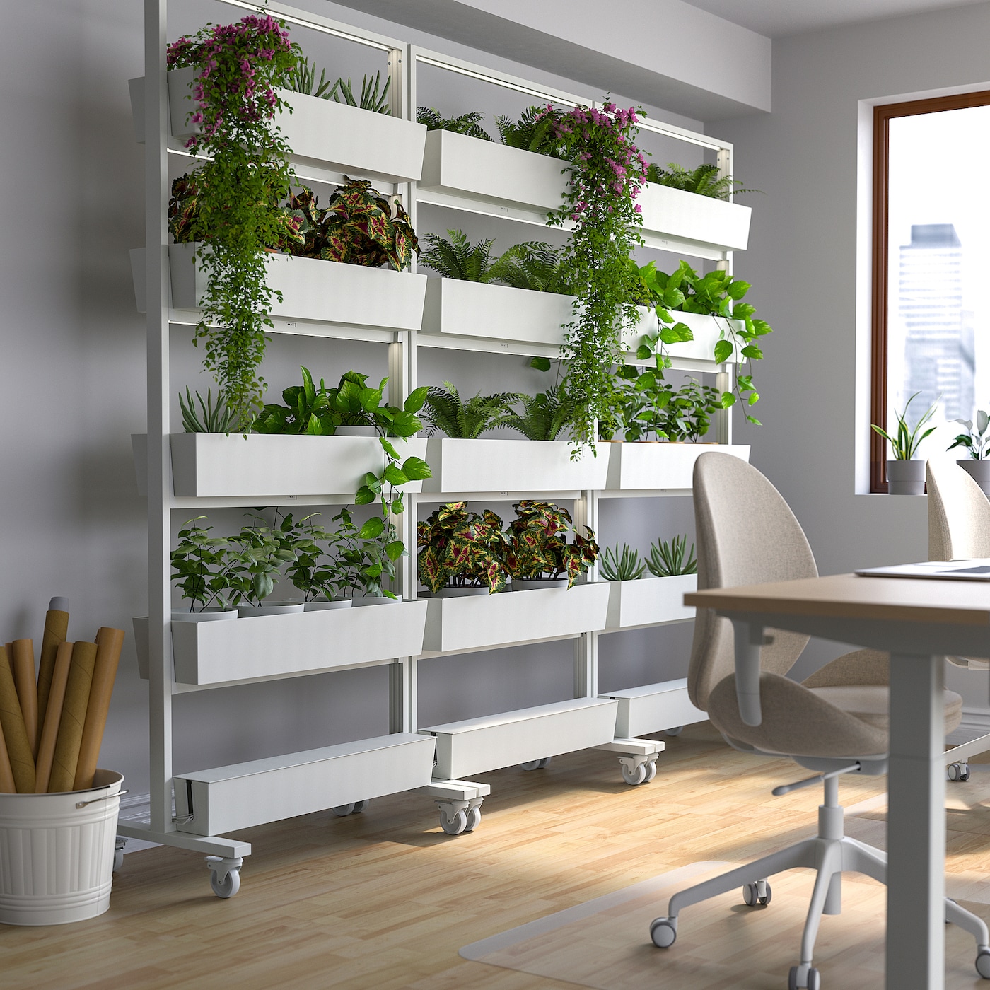 MITTZON Pojemnik do ramy z kołkami, biały, 80x14 cm