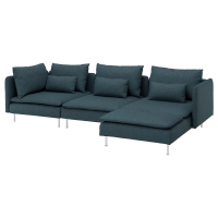 SÖDERHAMN Sofa 4-osobowa z szezlongiem, Hillared granatowy