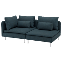 SÖDERHAMN Sofa 3-osobowa, z otwartym końcem/Hillared granatowy