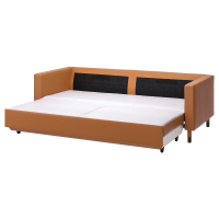 LANDSKRONA Rozkładana sofa 3-osobowa, Grann/Bomstad złoto-brązowy/drewno/czarny