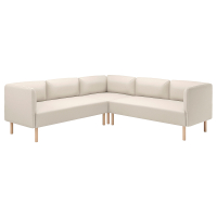 LILLEHEM Sofa modułowa narozna, 4-osobowa, Vissle bezowy/drewno