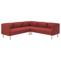 LILLEHEM Sofa modułowa narozna, 4-osobowa, Gunnared/brązowoczerwony drewno