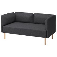 LILLEHEM Sofa modułowa, 2-osobowa, Gunnared/ciemnoszary drewno