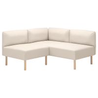 LILLEHEM Modułowa sofa narozna, 2-osobowa, Vissle bezowy/drewno