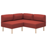 LILLEHEM Modułowa sofa narozna, 2-osobowa, Gunnared/brązowoczerwony drewno