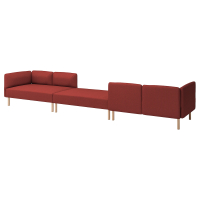 LILLEHEM 6-osobowa sofa modułowa, Gunnared/brązowoczerwony drewno