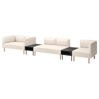 LILLEHEM 5-os sofa moduł ze stolikiem boczn, Vissle/bezowy drewno