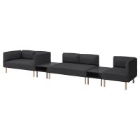 LILLEHEM 5-os sofa moduł ze stolikiem boczn, Gunnared/ciemnoszary drewno