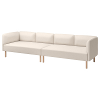 LILLEHEM 4-osobowa sofa modułowa, Vissle/bezowy drewno