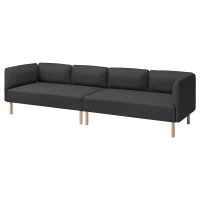 LILLEHEM 4-osobowa sofa modułowa, Gunnared/ciemnoszary drewno