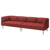 LILLEHEM 4-osobowa sofa modułowa, Gunnared/brązowoczerwony drewno