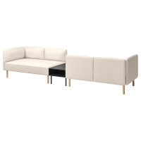 LILLEHEM 4-os sofa moduł ze stolik bocznym, Vissle bezowy/drewno