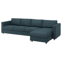 VIMLE Sofa 4-osobowa, z szezlongiem/Hillared granatowy