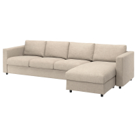 VIMLE Sofa 4-osobowa, z szezlongiem/Hillared beżowy