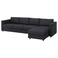 VIMLE Sofa 4-osobowa, z szezlongiem/Hillared antracyt