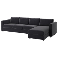 VIMLE Sofa 4-osobowa, z szezlongiem/Djuparp ciemnoszary