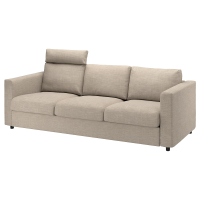 VIMLE Sofa 3-osobowa, z zagłówkiem/Hillared beżowy