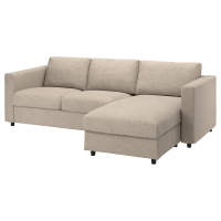 VIMLE Sofa 3-osobowa, z szezlongiem/Hillared beżowy