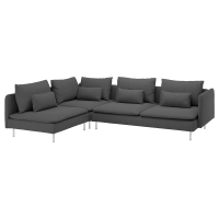 SÖDERHAMN Sofa narożna 4-osobowa, z otwartym końcem/Tallmyra średnioszary