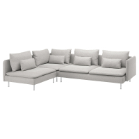 SÖDERHAMN Sofa narożna 4-osobowa, z otwartym końcem/Tallmyra biały/czarny