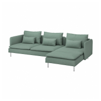 SÖDERHAMN Sofa 4-osobowa z szezlongiem, Tallmyra jasnozielony