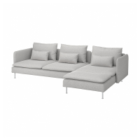 SÖDERHAMN Sofa 4-osobowa z szezlongiem, Tallmyra biały/czarny