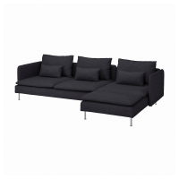 SÖDERHAMN Sofa 4-osobowa, z szezlongiem/Hillared antracyt