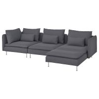 SÖDERHAMN Sofa 4-osobowa z szezlongiem, Gunnared średnioszary