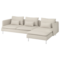 SÖDERHAMN Sofa 4-osobowa z szezlongiem, Gunnared beżowy