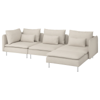 SÖDERHAMN Sofa 4-osobowa z szezlongiem, Gunnared beżowy