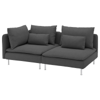 SÖDERHAMN Sofa 3-osobowa, z otwartym końcem/Tallmyra średnioszary