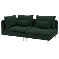 SÖDERHAMN Sofa 3-osobowa, z otwartym końcem/Tallmyra ciemnozielony