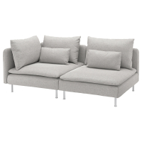 SÖDERHAMN Sofa 3-osobowa, z otwartym końcem/Tallmyra biały/czarny