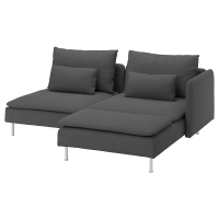 SÖDERHAMN Sofa 2-osobowa, z szezlongiem z podłokietnikiem/Tallmyra średnioszary