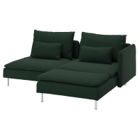 SÖDERHAMN Sofa 2-osobowa, z szezlongiem z podłokietnikiem/Tallmyra ciemnozielony