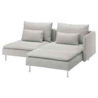 SÖDERHAMN Sofa 2-osobowa, z szezlongiem z podłokietnikiem/Tallmyra biały/czarny