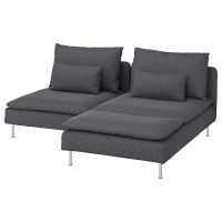 SÖDERHAMN Sofa 2-os. z leżanką, Gunnared średnioszary