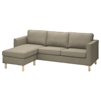 PARUP Sofa 3-osobowa z szezlongiem, Fridtuna szarobrązowy