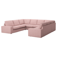 KIVIK Sofa w kształcie litery U, 6-osob, Gunnared jasny różowy